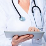 doctor working with tablet,
