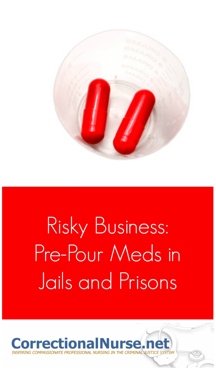 The three main ways medications are administered in correctional settings are: Med Line (Watch Take), Keep on Person (KOP), and Pre-Pour meds.